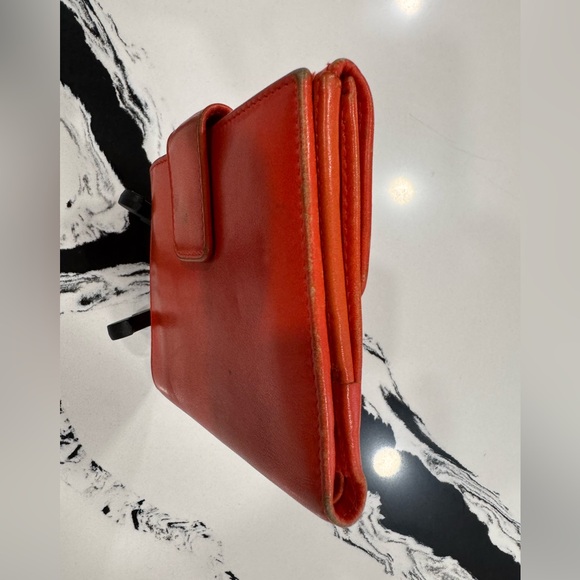 ✨ Vintage Gucci Bamboo Bar Wallet Burnt Orange Leather Bifold Italy - Picture 6 of 16